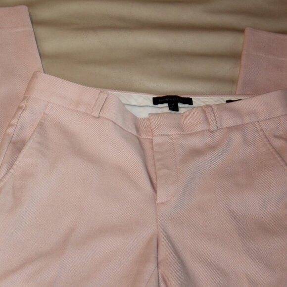 Banana Republic RYAN Double Weave Straight Ankle PANTS Powder Pink Size 4 - Picture 2 of 7